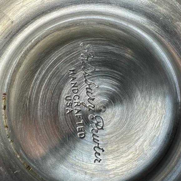 Vintage PEWTER Salisbury Pewter Cream Milk Syrup Pitcher 3 1/2" Handcrafted USA - Picture 3 of 3